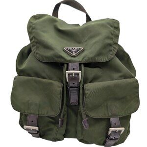 Prada Tessuto Buckle Pocket Nylon Backpack